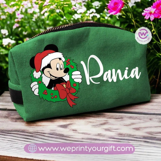 Fabric Boxy Pouch Makeup bag-Christmas Designs - WE PRINT