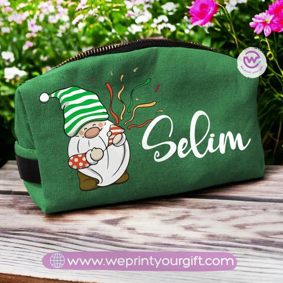 Fabric Boxy Pouch Makeup bag-Christmas Designs - WE PRINT