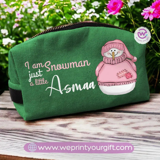 Fabric Boxy Pouch Makeup bag-Christmas Designs - WE PRINT