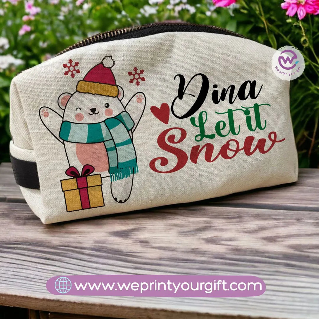 Fabric Boxy Pouch Makeup-Christmas names - WE PRINT