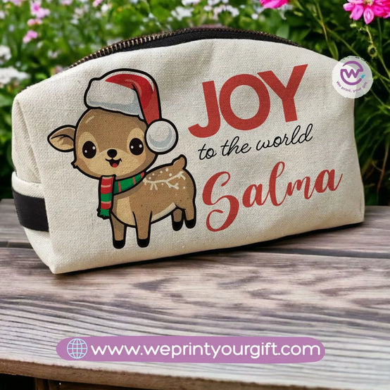 Fabric Boxy Pouch Makeup-Christmas names - WE PRINT