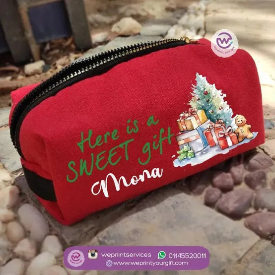 Fabric Boxy Pouch Makeup-Christmas - WE PRINT