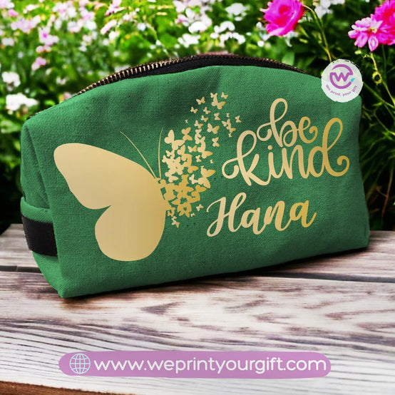 Fabric Boxy Pouch Makeup-English Quotes - WE PRINT