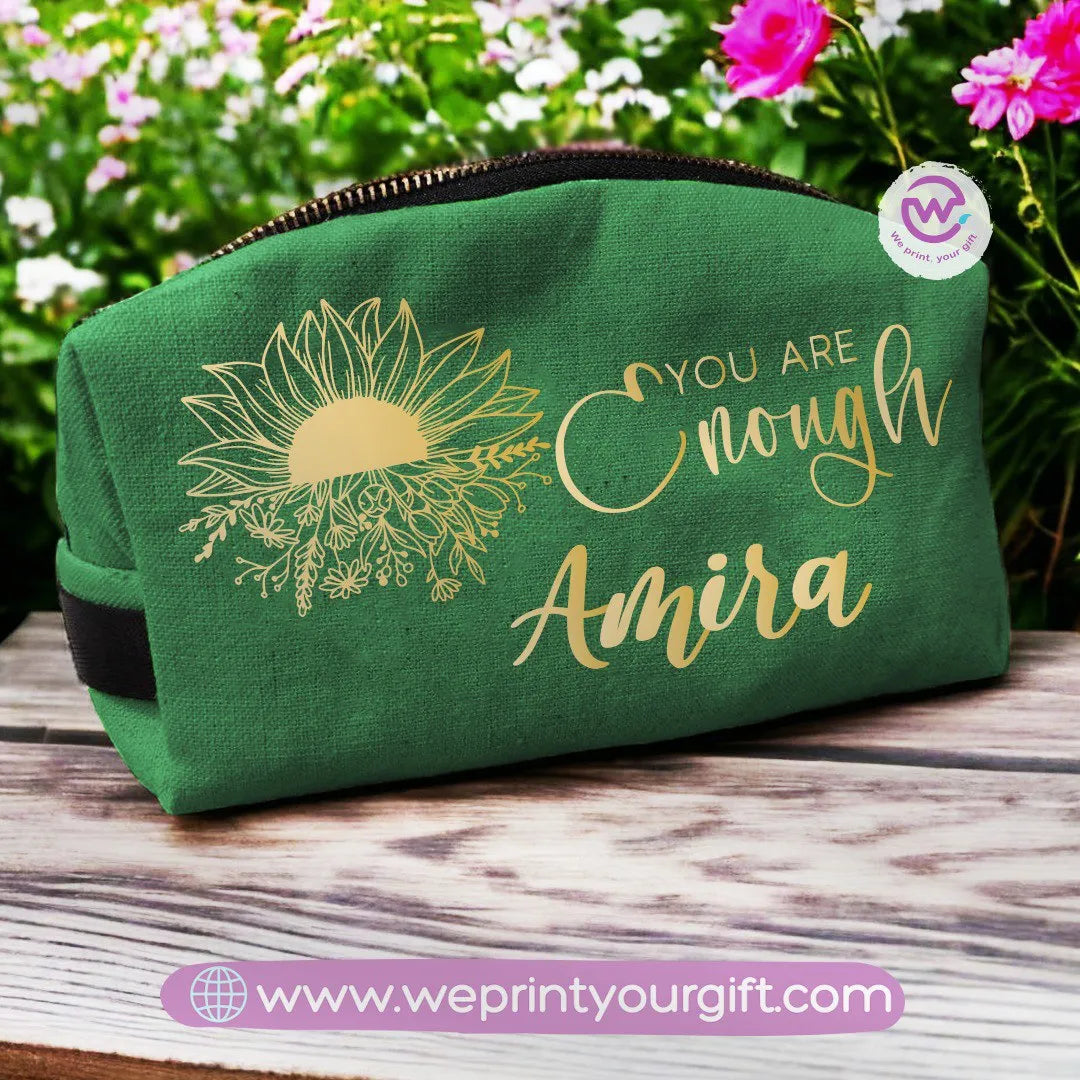 Fabric Boxy Pouch Makeup-English Quotes - WE PRINT