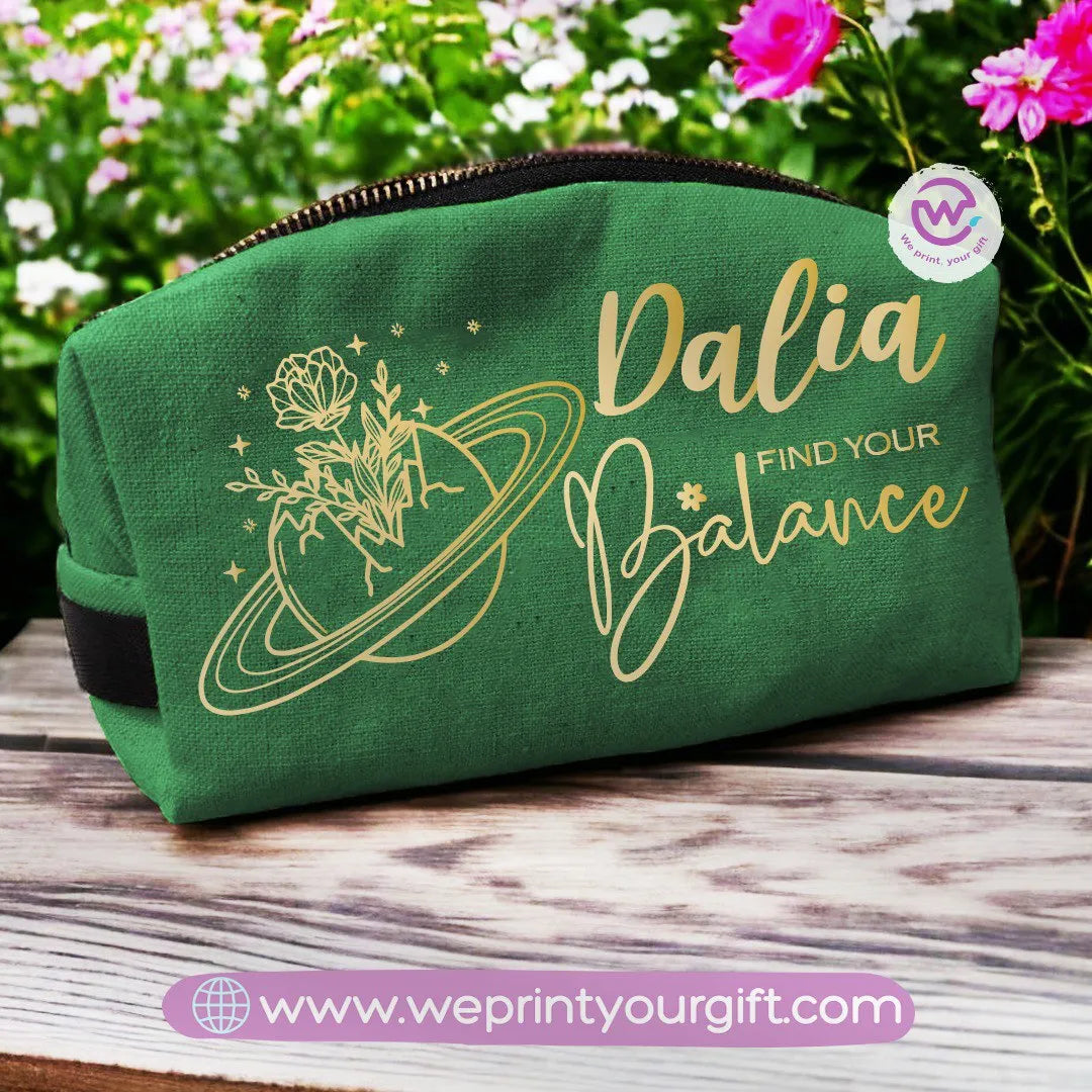 Fabric Boxy Pouch Makeup-English Quotes - WE PRINT