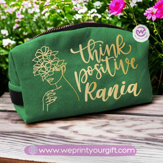 Fabric Boxy Pouch Makeup-English Quotes - WE PRINT