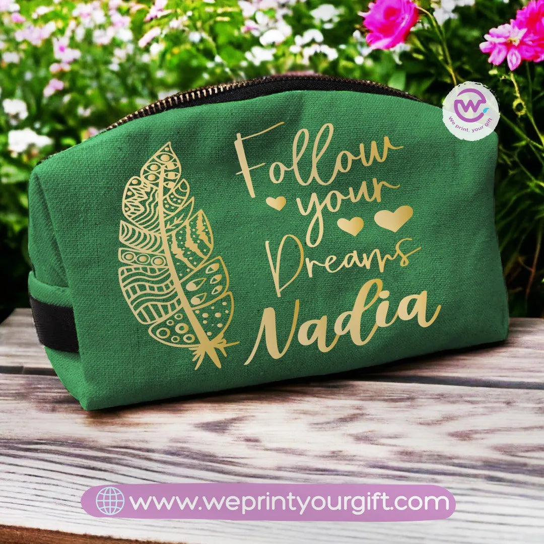 Fabric Boxy Pouch Makeup-English Quotes - WE PRINT