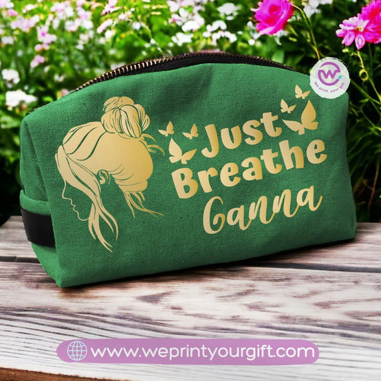 Fabric Boxy Pouch Makeup-English Quotes - WE PRINT