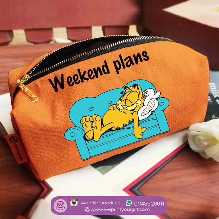 Fabric Boxy Pouch Makeup - Garfield - WE PRINT