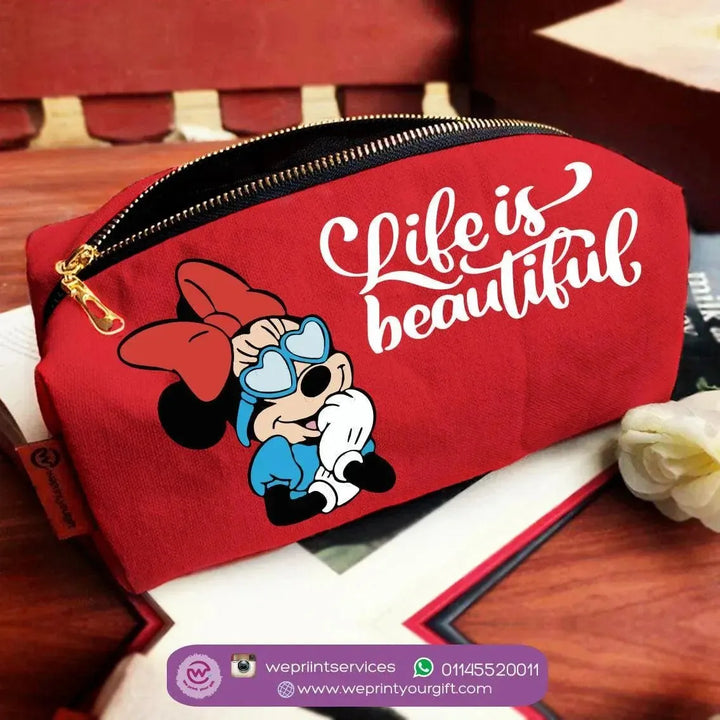 Fabric Boxy Pouch Makeup - Minnie Mouse - WE PRINT