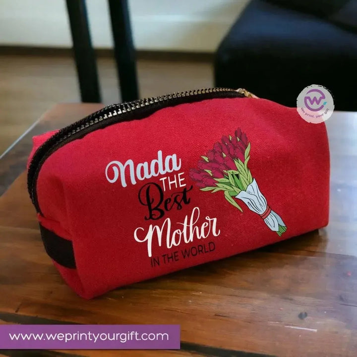 Fabric Boxy Pouch Makeup - Mother's Day -B - WE PRINT