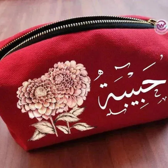 Fabric Boxy Pouch Makeup - Names-B - WE PRINT