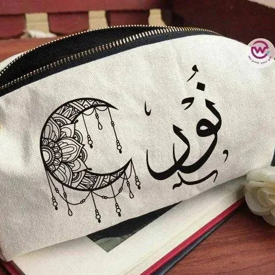 Fabric Boxy Pouch Makeup - Names - WE PRINT