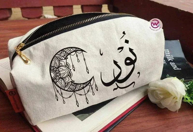 Fabric Boxy Pouch Makeup - Names - WE PRINT