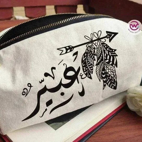 Fabric Boxy Pouch Makeup - Names - WE PRINT