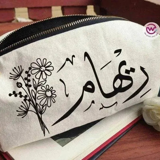 Fabric Boxy Pouch Makeup - Names - WE PRINT