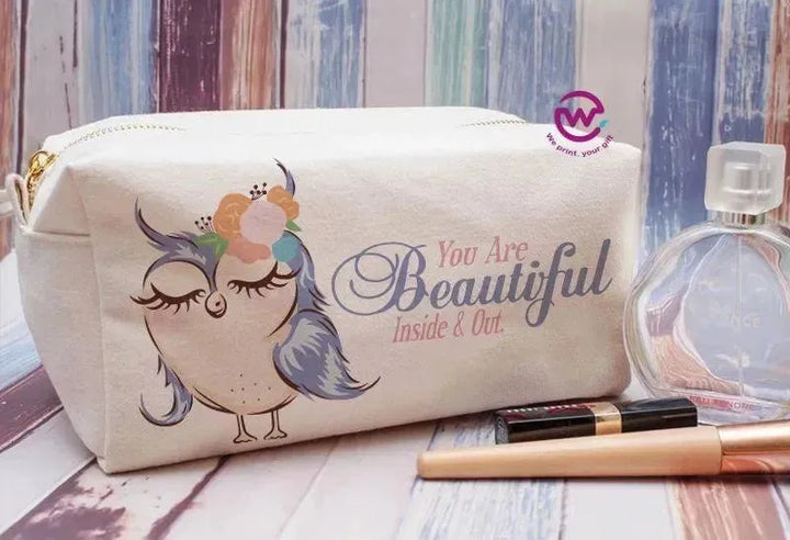 Fabric Boxy Pouch Makeup - Owl - WE PRINT