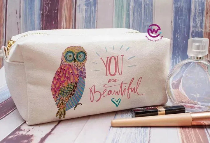 Fabric Boxy Pouch Makeup - Owl - WE PRINT