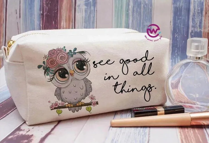 Fabric Boxy Pouch Makeup - Owl - WE PRINT