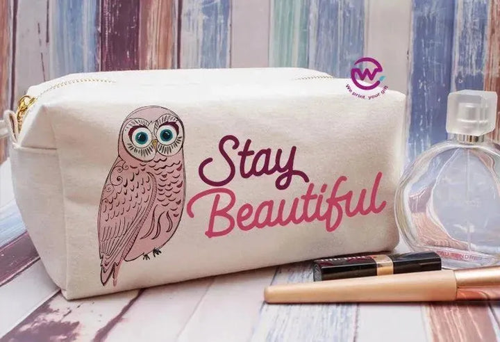 Fabric Boxy Pouch Makeup - Owl - WE PRINT