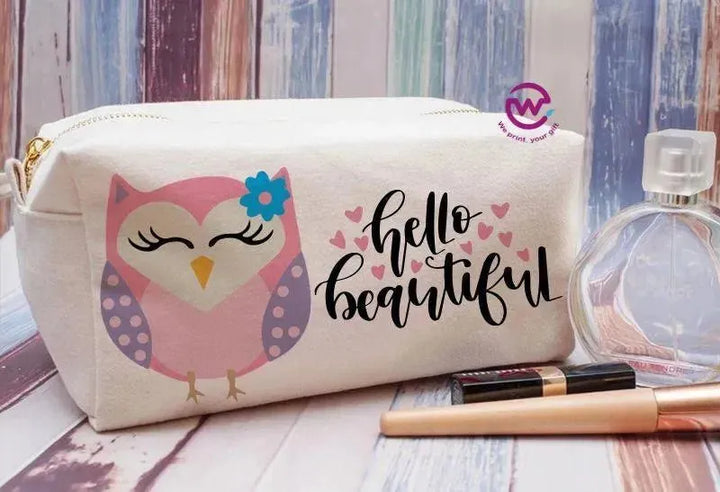 Fabric Boxy Pouch Makeup - Owl - WE PRINT