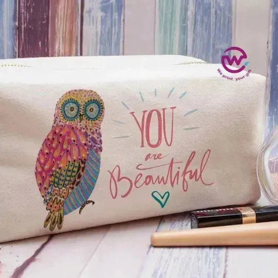 Fabric Boxy Pouch Makeup - Owl - WE PRINT