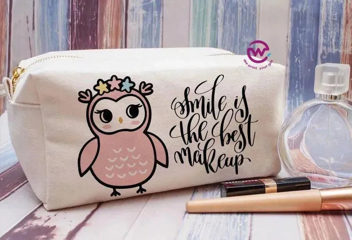 Fabric Boxy Pouch Makeup - Owl - WE PRINT