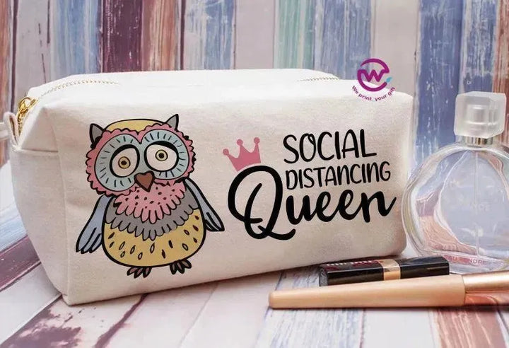 Fabric Boxy Pouch Makeup - Owl - WE PRINT