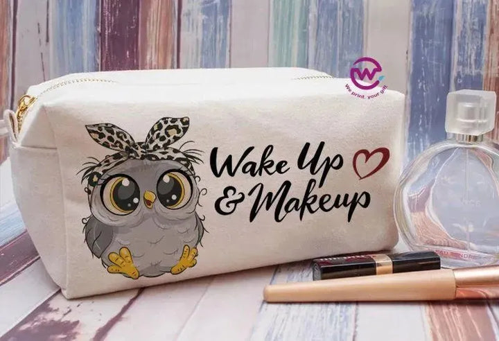 Fabric Boxy Pouch Makeup - Owl - WE PRINT