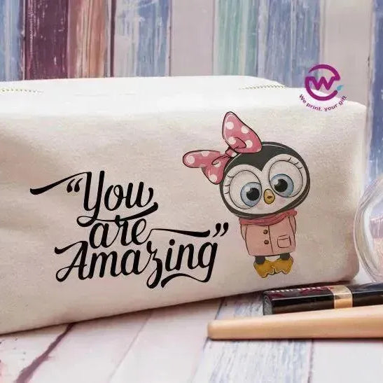 Fabric Boxy Pouch Makeup - Owl - WE PRINT