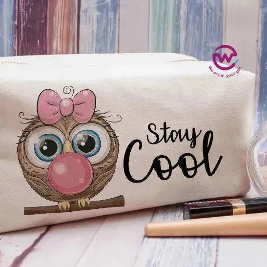 Fabric Boxy Pouch Makeup - Owl - WE PRINT