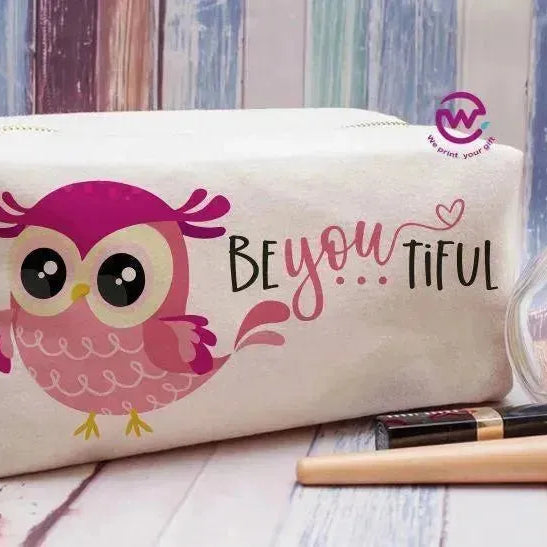 Fabric Boxy Pouch Makeup - Owl - WE PRINT
