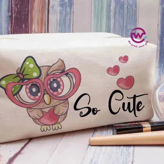 Fabric Boxy Pouch Makeup - Owl - WE PRINT