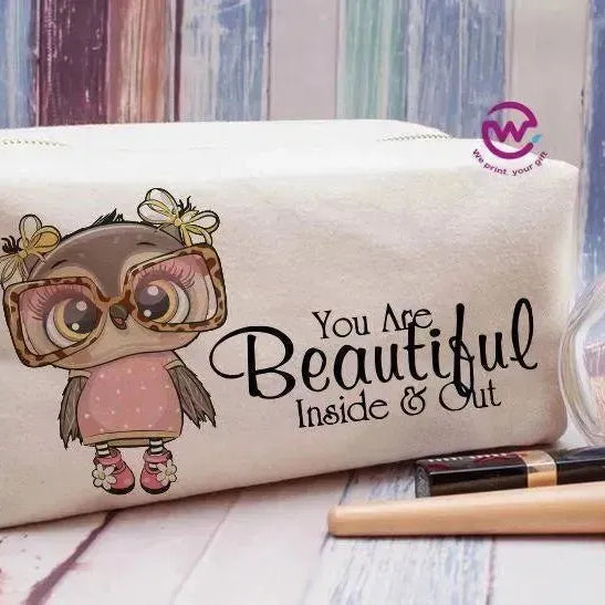 Fabric Boxy Pouch Makeup - Owl - WE PRINT