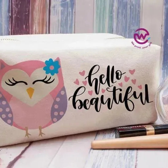 Fabric Boxy Pouch Makeup - Owl - WE PRINT