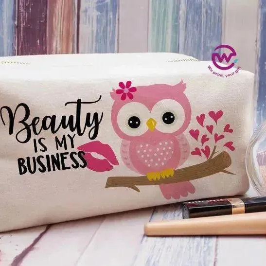 Fabric Boxy Pouch Makeup - Owl - WE PRINT