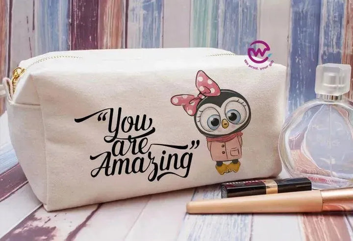 Fabric Boxy Pouch Makeup - Owl - WE PRINT