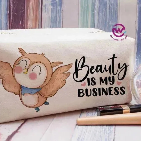 Fabric Boxy Pouch Makeup - Owl - WE PRINT