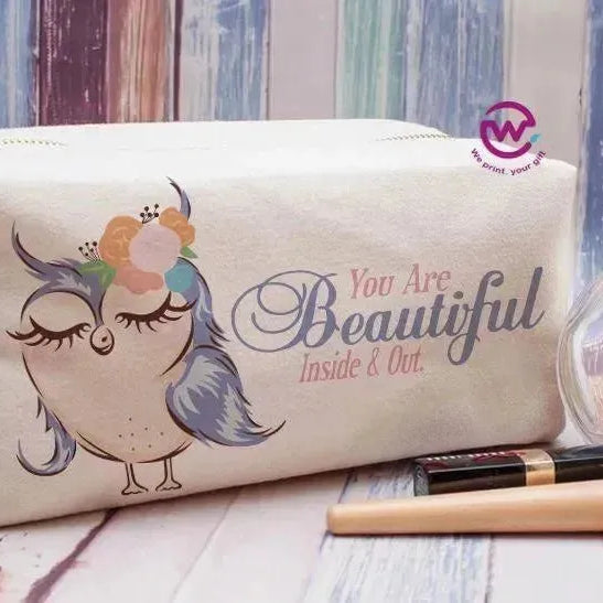 Fabric Boxy Pouch Makeup - Owl - WE PRINT