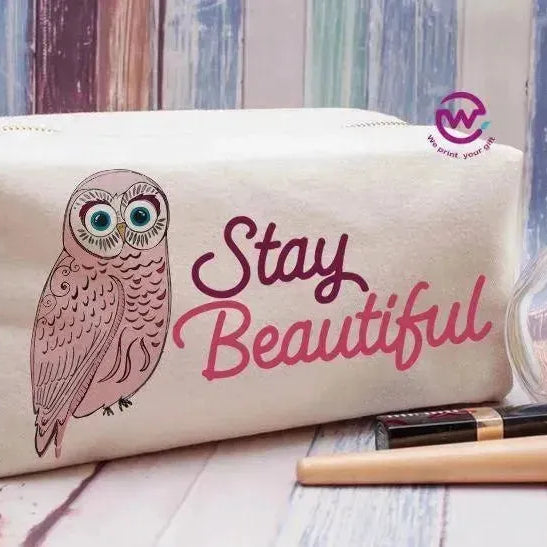 Fabric Boxy Pouch Makeup - Owl - WE PRINT