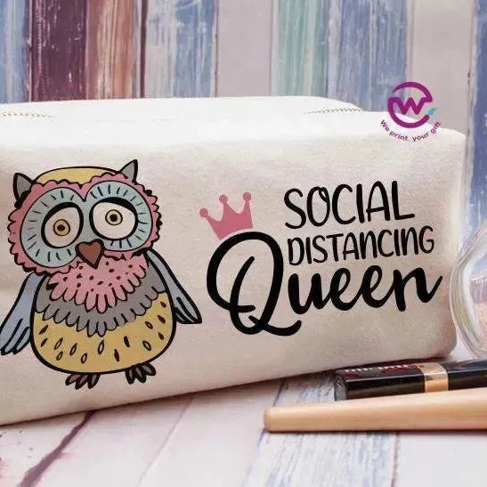 Fabric Boxy Pouch Makeup - Owl - WE PRINT