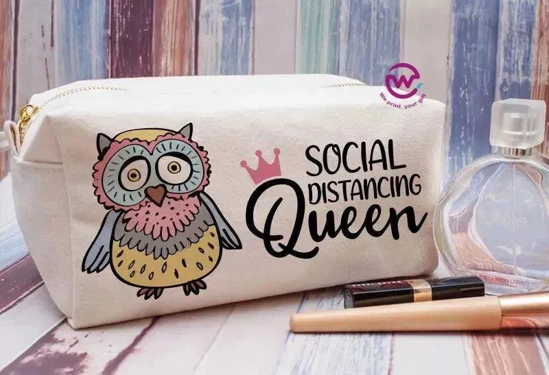 Fabric Boxy Pouch Makeup - Owl - WE PRINT