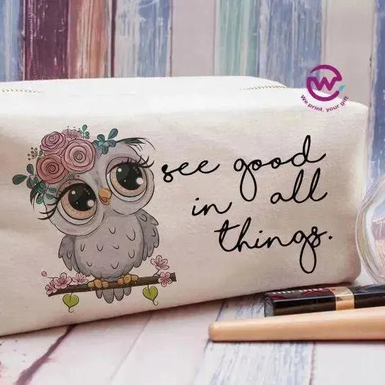 Fabric Boxy Pouch Makeup - Owl - WE PRINT