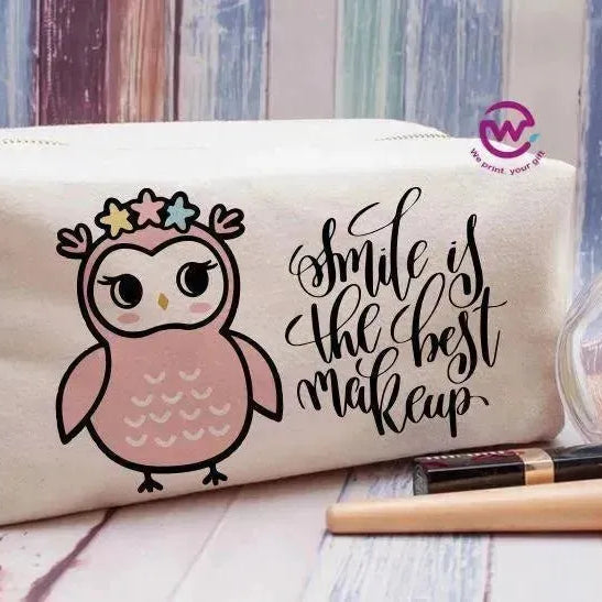 Fabric Boxy Pouch Makeup - Owl - WE PRINT