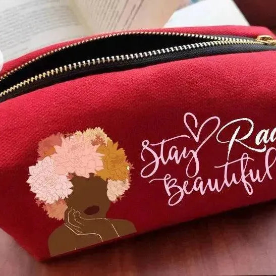 Fabric Boxy Pouch Makeup -Retro-B - WE PRINT