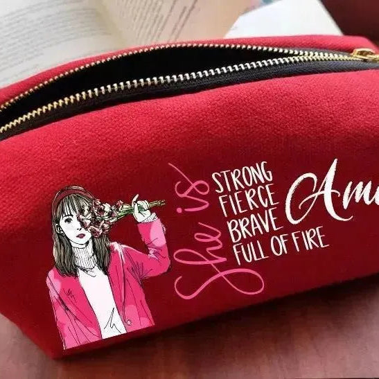 Fabric Boxy Pouch Makeup -Retro-B - WE PRINT