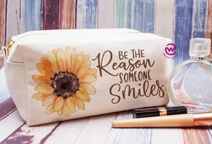 Fabric Boxy Pouch Makeup - Sunflower A - WE PRINT