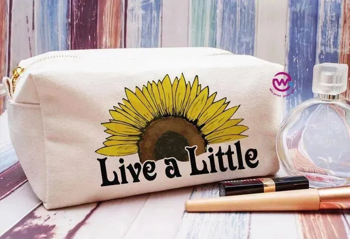 Fabric Boxy Pouch Makeup - Sunflower A - WE PRINT