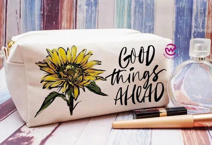 Fabric Boxy Pouch Makeup - Sunflower A - WE PRINT