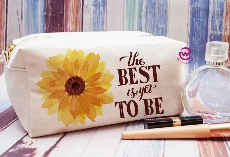 Fabric Boxy Pouch Makeup - Sunflower A - WE PRINT
